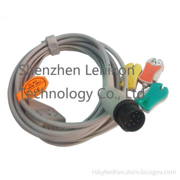 Nihon Konden 3 leads Snap ECG Cable